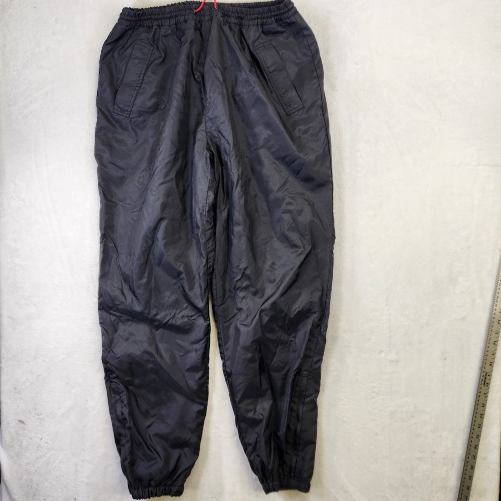Vintage Marlboro Unlimited Black Nylon Fleece Lined Track Pants Mens XL 88958